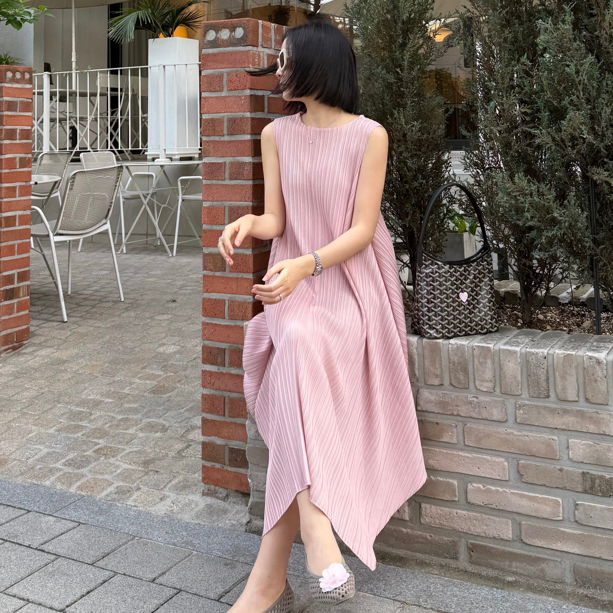 【美品】RoseMuse Chiffon pleats dress ピンク Pleats] Bounce Dress - Dusty Rose – Cocoonery