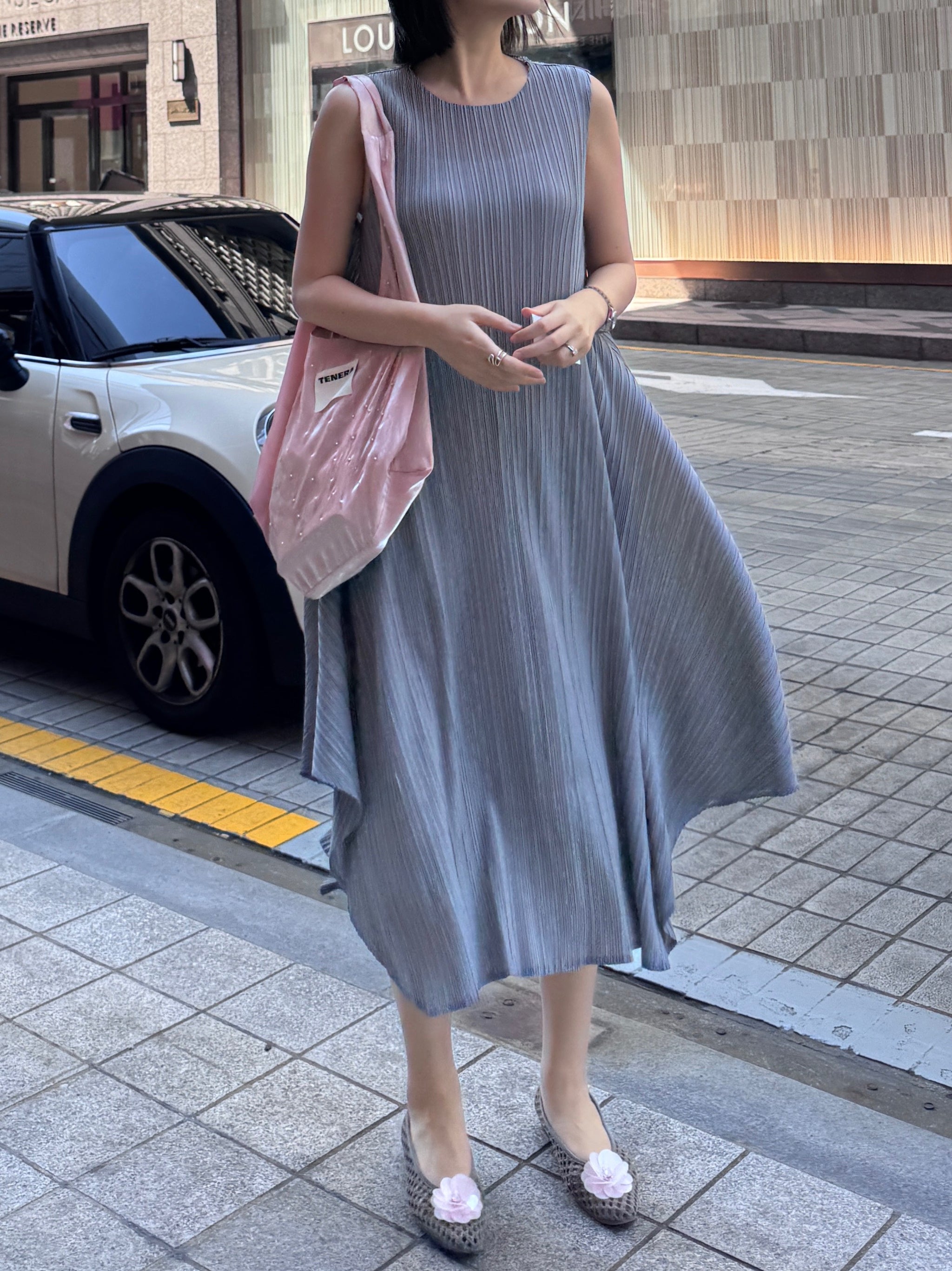 Pleats] Bounce Dress - Muted Gray – Cocoonery