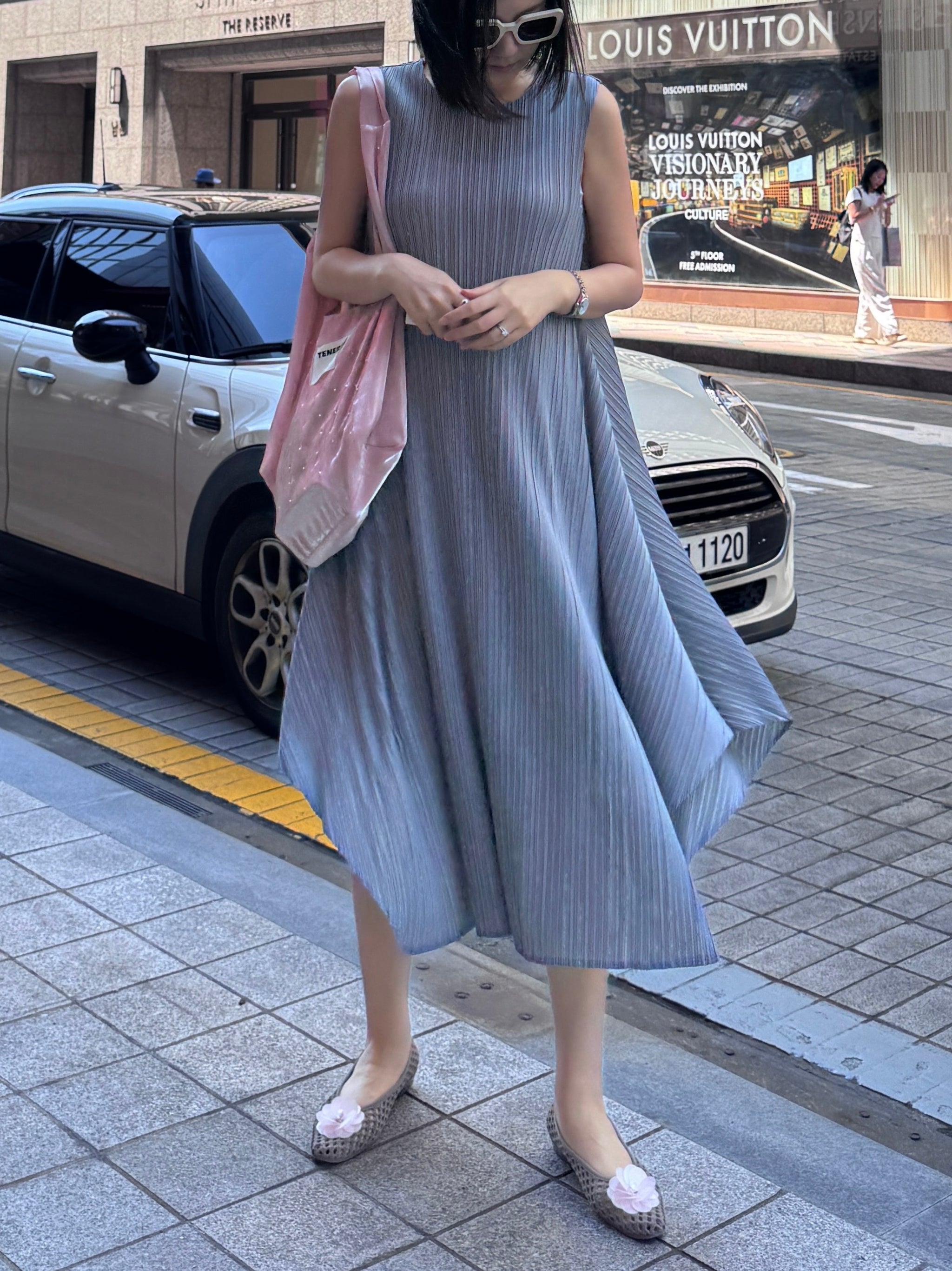 Pleats] Bounce Dress - Muted Gray – Cocoonery